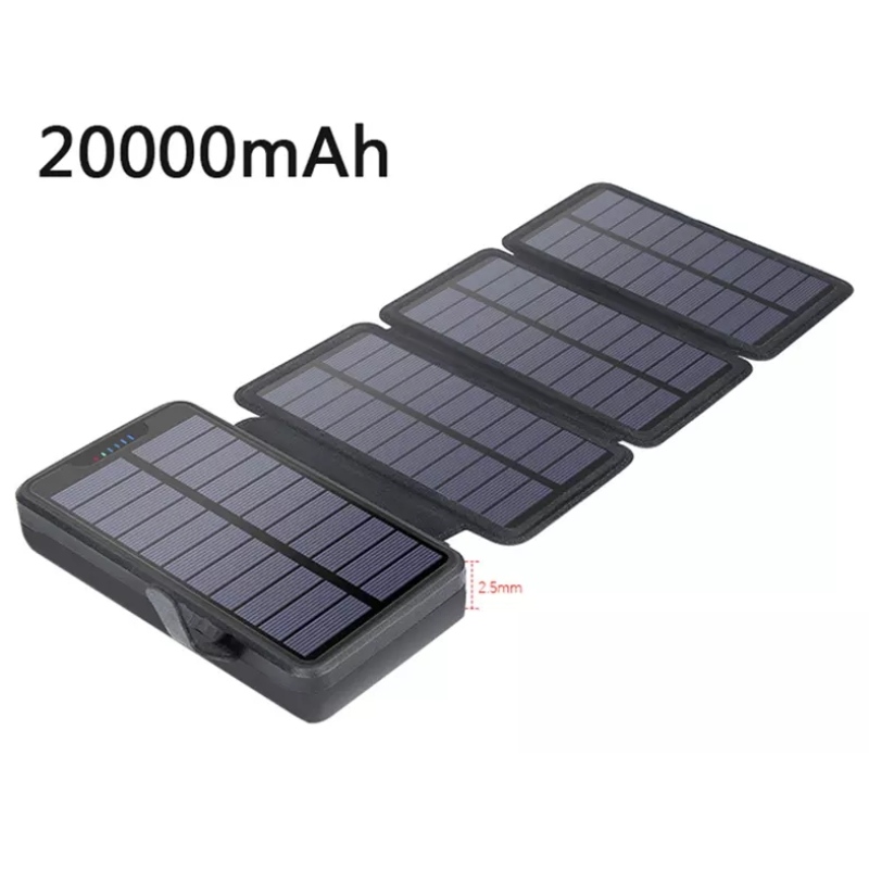 Pin di động di động không dây không thấm nước ngoài trời Bộ sạc nhanh 1-5 tấm pin mặt trời bên ngoài gấp ngân hàng năng lượng mặt trời